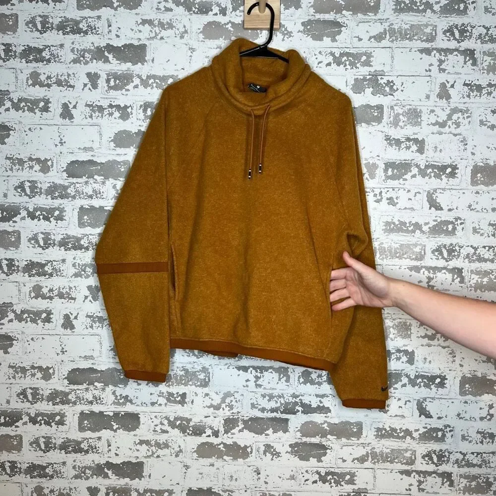 Nike | women mustard yellow gold cowl neck pullover